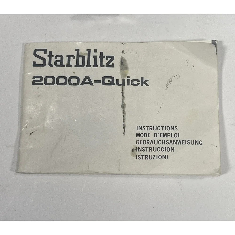 Camera Flash Starblitz 2200A-Quick, Bag, Adapter, Manual 80s Japan Vintage Retro